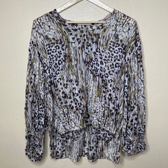 Pookie &Sebastian Womens Leopard Print Blouse Size Small - Picture 1 of 9